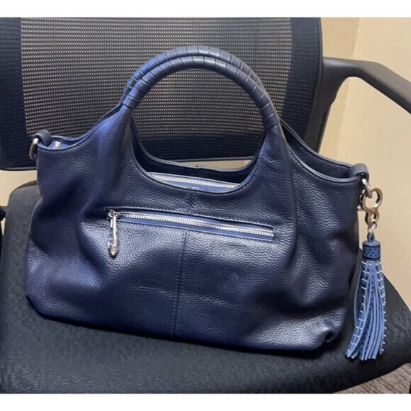 🆕Women Navy Blue Genuine Leather Shoulder Bags Purses Satchel Designer Handbag - Picture 2 of 8